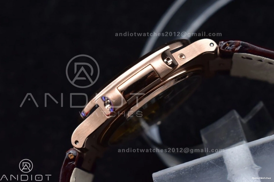 Premium Dial Gray Nautilus GRF Brown Strap 5712 on Best Edition 912 Croco A23J RG SS 0704